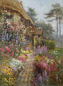 A Garden in July - Alfred de Breanski, Jr.