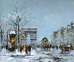 Champs Elysees, Winter - Antoine Blanchard