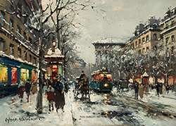 Boulevard de la Madeleine in Winter - Antoine Blanchard
