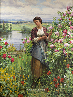 Julia Among the June Roses - Daniel Ridgway Knight