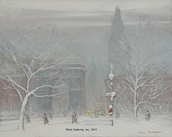 Winter in Washington Square, New York - Johann Berthelsen
