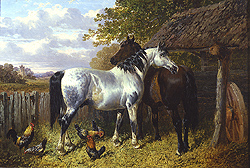 Horses and Poultry in a Paddock - John F. Herring, Jr.